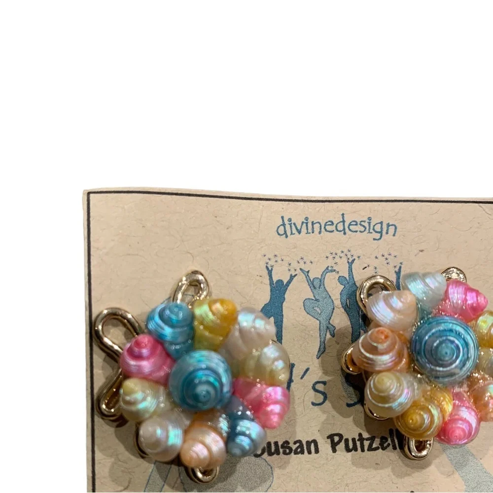 Devine Design Hand Made Shell Ocean Sea Shells Colors Gold - Picture 12 of 12